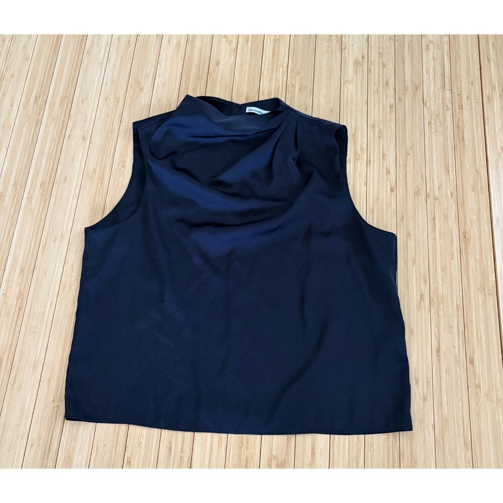 Abercrombie & Fitch Black Satin Cowl Neck Sleeveless Top – Women’s Large